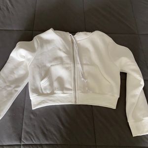Cropped Zip Up Hoodie